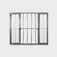 Janela de Alumínio de Correr 100x120cm 4 Folhas Grade Hale Esquadrias