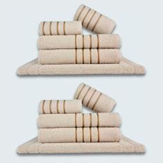 Jogo De Toalhas 10 P? S Cole??O Montreal 100% Algod? O Bege + bege