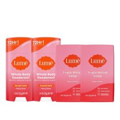 Pacote de desodorante e sabonete Lume Whole Body 72h Odor Control