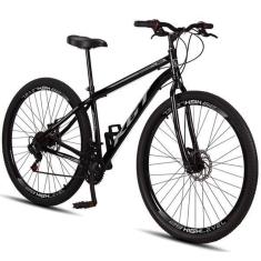 Bicicleta Aro 29 Aço Carbono KGT Freios A Disco 21 Vel - Preto e Rosa - Unissex-Unissex