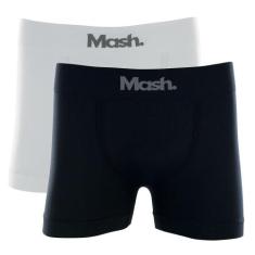 Kit 2 Peças Cueca Mash Boxer Sem Costura Microfibra, M, Preto 02