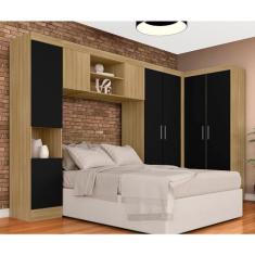 Guarda Roupa Casal Modulado Maeve Boreal/preto - Móveis Arapongas Boreal/preto Fosco
