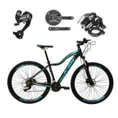 Bicicleta Aro 29 Feminina KSW MWZA Shimano Altus 27v K7 Freios Hidráulicos Kit 3x9 Suspensão Trava-Feminino