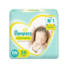 FRALDA PAMPERS PREMIUM CARE RN 36 UNIDADES até 4 kg, RN, 36