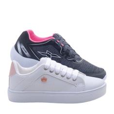 Kit Tênis Casual e Tênis Esportivo Feminino Caminhada Academia Passeio-Feminino