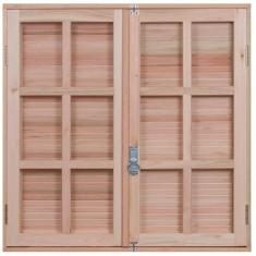 Janela de Madeira Veneziana 100x80cm Com Caixilho 8,5cm  EWK 150 Rondosul Marroml