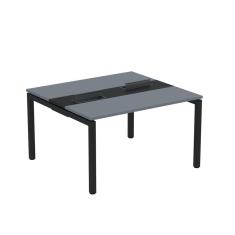 Mesa Plataforma Dupla com Pé de Aço para Coworking 120x120 Pdc12/12/2p Grafito/Preto