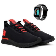 Kit Tênis Academia Masculino Branco Esportivo Caminhada Olimp BF Shoes + Smartwatch D20…