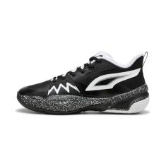 PUMA Tênis de basquete masculino Genetics, preto para todos os tempos, vermelho, 48, Preto/branco, 41
