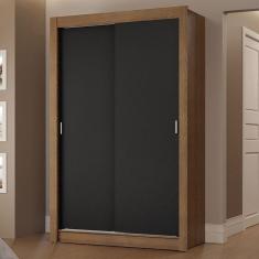 Guarda-roupa Solteiro 2 Portas Correr 2 Gavetas Rustic/preto