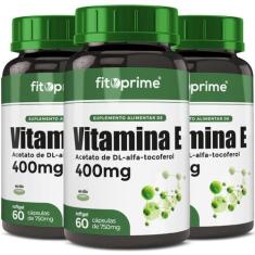 Kit 3 Vitamina E 400Mg 400Ui Por Cápsula Com 60 Cápsulas - Fitoprime