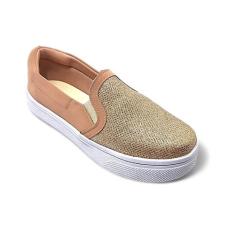 Tenis Feminino Slip-On Iate com Brilho Glitter- Versatil e Moderno - C