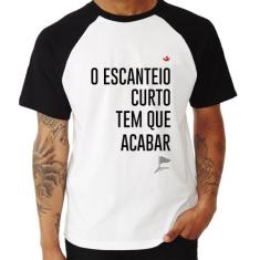 Camiseta Raglan O escanteio curto tem que acabar - Foca na Moda, Branc
