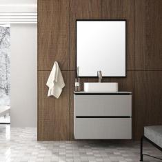 Gabinete para banheiro Urban 80 com cuba e espelheira Móveis Bosi