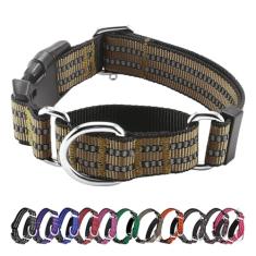 Hikiko Coleira para cães Martingale – Coleira refletiva para cães com fivela de liberação rápida ajustável de nylon para adestramento adequado para filhotes para cães pequenos, médios e grandes.