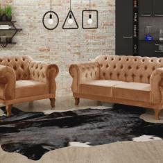 Sofá 2 e 1 Lugares Duquesa Decoração Sala Recepção Retrô