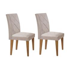 Cadeira Sala De Jantar Berlim Kit 2 Un Imbuia/linho Rústico - Rufato