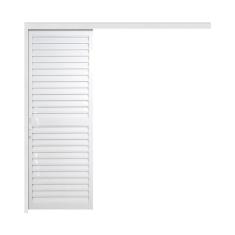 Porta De Correr Veneziana De Aluminio 215x100cm Suspensa Branco