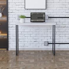 Escrivaninha Estilo Industrial 90cm Dynamica Yescasa Branco Chess-preta