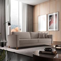 Sofá Milão 3 Lugares 1,90m De Largura Cinza