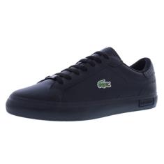 Lacoste Tênis masculino Powercourt, Crocodilo preto/verde, 42