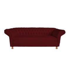 Sofá Chesterfield Conde 2,30M - Suede Bordo / Recepção, moveis, sala, 