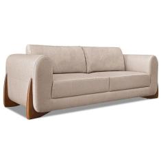 Sofá Living 2 Lugares 1,80m Lottus Linho Pés Castanho - Pallazio, Arei