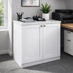 Armário para Escritório Baixo 2 Portas Provençal 100% MDF Branco Infin