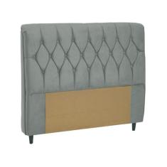 Cabeceira Estofada Queen 160cm Veloplus Istambul Dobuê, Grafite, Queen