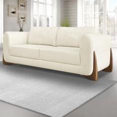 Sofá 2 Lugares 160cm Linho Djon Branco Natural - Spezzia Decor