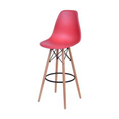 Banqueta Boxbit Dkr Eames Polipropileno Telha Base Madeira