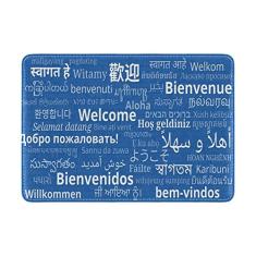My Daily Multilingual Welcome Capa protetora de couro para passaporte