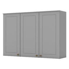 Armário Aéreo 3 Portas 120 cm Nova York Cinza - Henn
