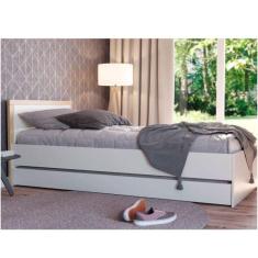 Bicama Infantil com Cabeceira Wood Tivoli Divicar Móveis Branco/Treviso