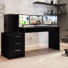 Mesa Gamer Escrivaninha Desk DRX 5000 Móveis Leão Preto