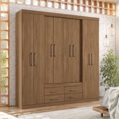 Guarda-roupa Casal 8 Portas 4 Gavetas Nápoles Jatoba