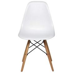 Cadeira De Jantar Charles Eiffel Eames Dsw Base Madeira Wood - Marca Inovartte - Cor Branca