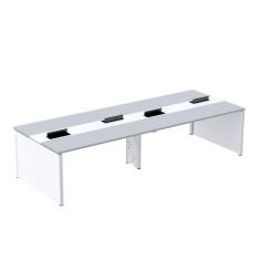 Mesa de Plataforma Dupla para 4 Pessoas Corporativa 160x140/4p Cinza/Branco