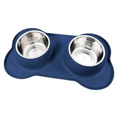 AsFrost Tigelas De Comida Para Cães De Aço Inoxidável Conjunto De Tigela De Comida E Água Para Cães Sem Derramamento E Tapete De Silicone Antiderrapante, Pratos Para Cães De Tamanho Pequeno E Médio Ti