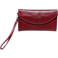 Bolsa carteira em couro casual para mulheres com ziper e alça removíve