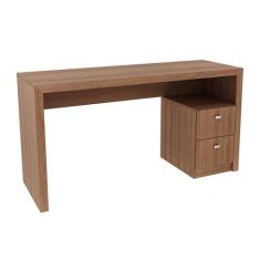Escrivaninha Escritório 2 Gavetas 135,8x74,5x46,5 cm Amêndoa - Tecnomo
