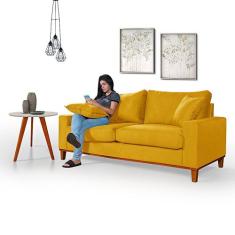 Sofá Living Istambul em Suede Essencial Estofados, Mostarda