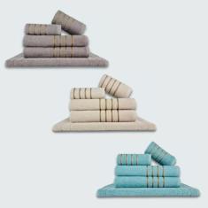 Jogo de Toalhas 15 pçs Coleção Montreal 100% Algodão CZ+BG+VD - Toalha