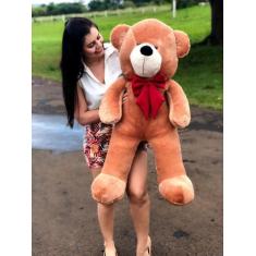 Urso De Pelúcia Gigante Teddy - 90cm com Laço - Barros Baby Store, Urs