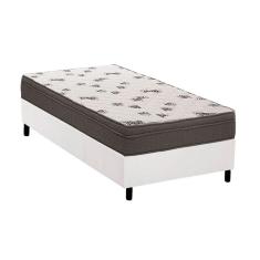 Cama Box Solteiro: Colchão Espuma D45 Ortobom Light Saúde Ortopilow + Base Crc Courano White(88X188)