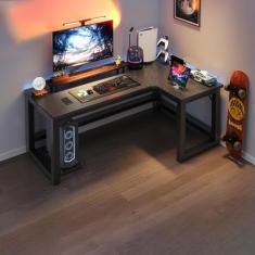 Mesa de computador de escritório, mesas de escritório em casa, mesa pequena, mesa em forma de L, prateleiras de mesa esquerda e direita opcionais, adequadas para casa, escritório e outros cenários,