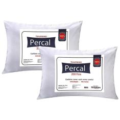Travesseiro Fibras Siliconadas Plus Percal 200 Fios Kit C/ 2 Un 70x50x15 - Ortobom