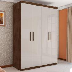 Guarda Roupa Miami Casal Quatro Portas Malbec Off White - CasaH