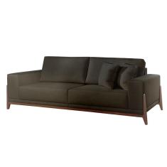 Sofá Fixo Magnus 3 Lugares Luxo 1,90m Castellar Móbile Veludo Chumbo