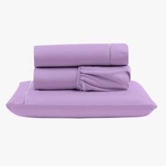 Jogo De Lençol Peletizado 400 Fios Solteiro 3 Peças Casa - Hotel - Pousada Barato - Lilás